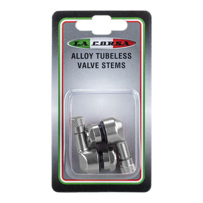 LA CORSA TUBELESS VALVE STEM - SILVER - 8.3MM (PAIR)