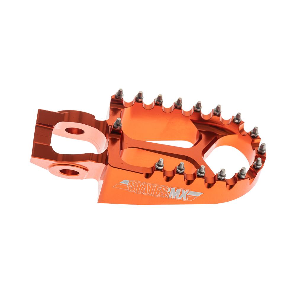 STATES MX S2 ALLOY OFF ROAD FOOTPEGS - KTM/HUSQVARNA (FITS 2016 MODELS ON) - ORANGE